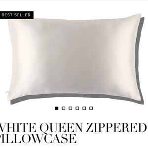 NEW - Slip Silk- - WHITE QUEEN ZIPPERED PILLOWCASE